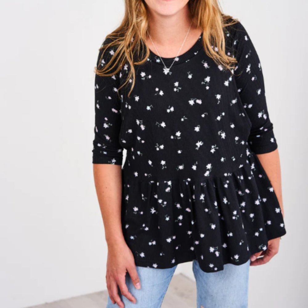 Latched Mama 3/4 Sleeve Babydoll Nursing Tee - 1X NWT